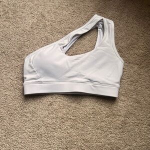 Women's White One-Shoulder Sports Bra
